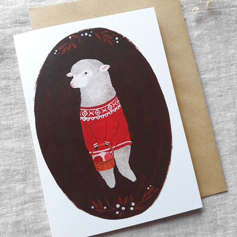 Greeting card sheep in jumper image 2