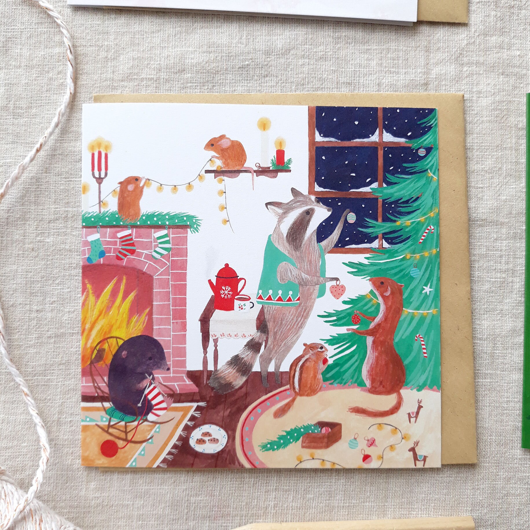 Small Winter Card Winter Greeting Cards- Set of Four - Etsy