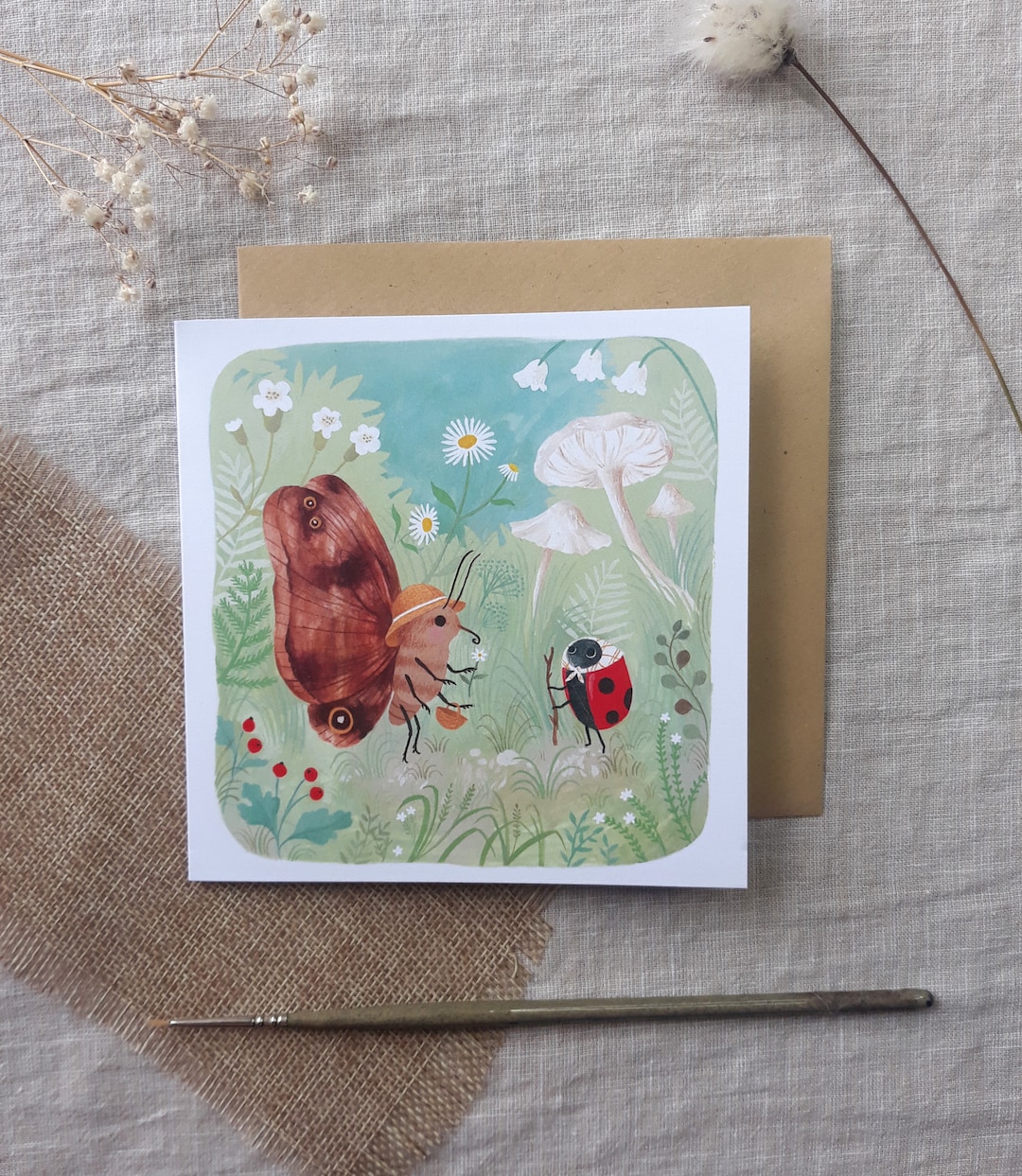 Greeting Card Bugs in the Garden - Etsy