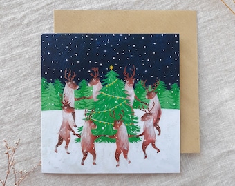 Christmas reindeer greeting card