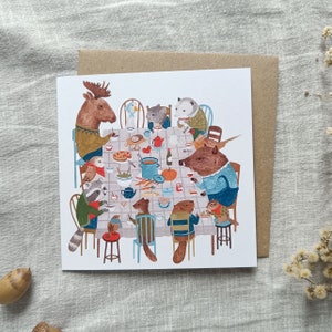 Cartão de felicitações para jantar com amigos