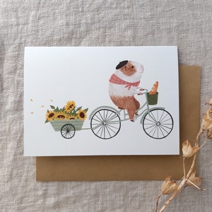 Cartão de felicitações para porquinho da índia