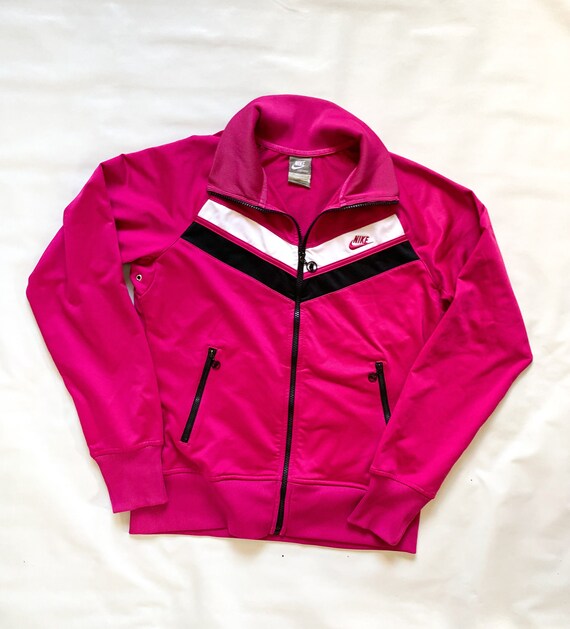 pink and white nike jacket