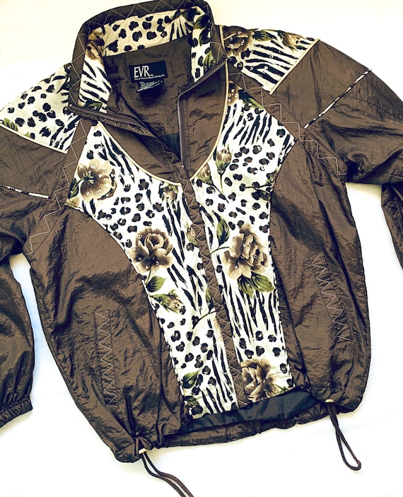 Vintage 1990's Leopard Print Windbreaker