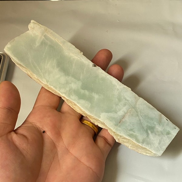 359g Translucent Rough Slab Natural green jadeite Raw stone Burmese Grade a jade preform Green Ice Burma jadeite pendant stone