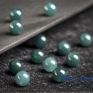 50PCS 6-17mm Transparent Natural Blue Grade A jade Round beads type A stone Ice Guatemala Jadeite Guatemalan jade Perle Jewelry gift