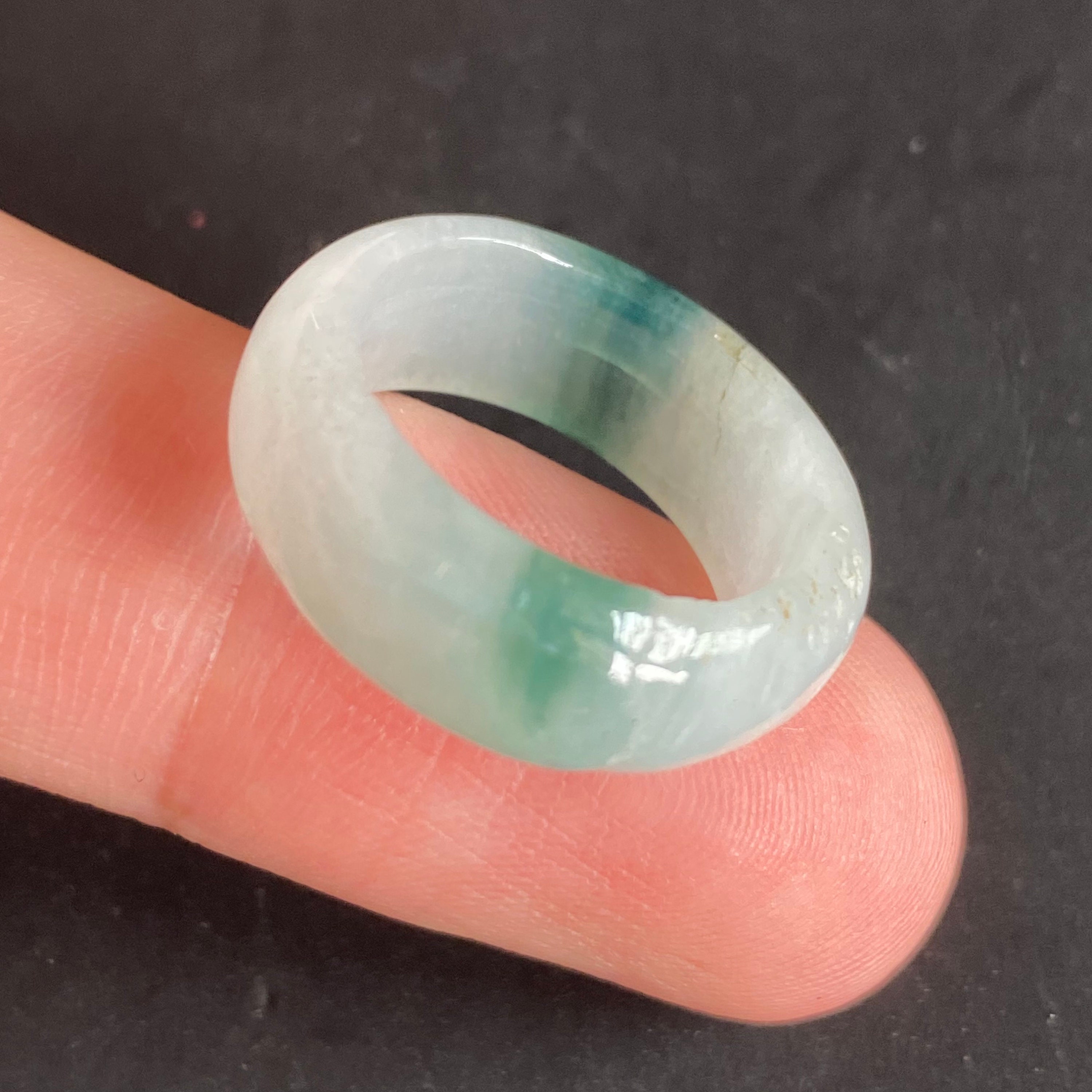 16.0mm Natural Blue Jadeite Band Ring Hand Carved Grade A Jade Etsy UK