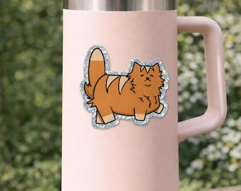 Cat Stickers  | Cup Stickers | Sparkle Stickers | Stanley Stickers | Farm Animals| Dishwasher Safe| Orange Cat