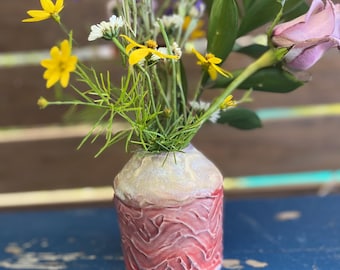 Handmade Ceramic Flower Vase – Modern Pottery Home Decor, Unique Clay Vase for Dried or Fresh Flowers, Minimalist Table Centerpiece