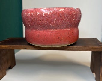 Hand Carved Ceramic Ramen Bowl | Pink Noodle Bowl