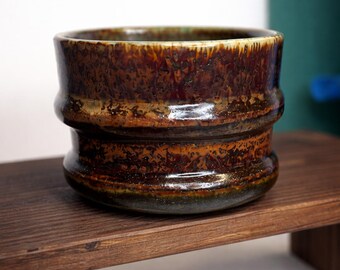 Hand Thrown Pottery Cup | Black Copper Glaze Ceramic Tumbler | Handmade Coffee Mug | Rustic Stoneware Tea Cup | Artisan Drinkware