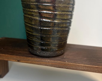 Hand Thrown Pottery Tumbler Cup, Ancient Copper Glaze
