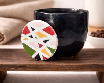 Espresso Cup With Pop Grip Handle | Unique Ceramic Coffee Cup | Modern Novelty Mug | One Of A Kind Drinkware | Coffee Lover Gift