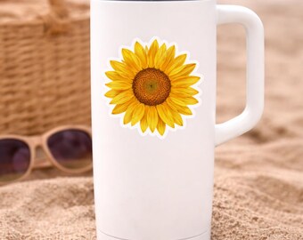 Sunflower Vinyl Sticker | Waterproof Floral Sticker | Cute Aesthetic Decal | Water Bottle Sticker | Laptop Sticker | Summer Sticker