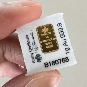 Barra de ouro PAMP Lady Fortuna de 1 grama – 1g ou 1/5 oz Au 999,9 ouro suíço fino com certificado de ensaio, barra de ouro de investimento 24K ou presente