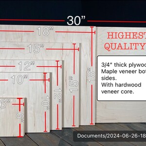 3/4” Maple Plywood squares CNC, Laser cut Top Quality 3/4” thick plywood 19mm thick HIGH QUALITY hardwood veneer