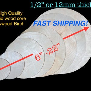 Birch Plywood Rounds: 1/2&quot; Wood Circle for Signs, CNC Cut