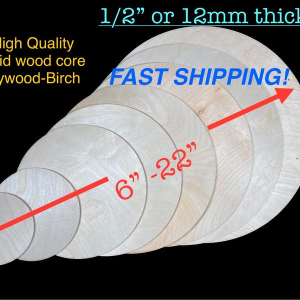 Birch Plywood Rounds: 1/2" Wood Circle for Signs, CNC Cut