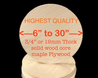 Maple Plywood rounds / Wood Circle for Signs, CNC, Laser cut/ Top Quality/ 3/4 thick plywood/ 19mm wood rounds/ discs