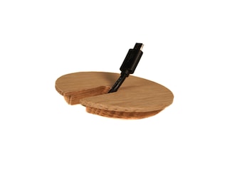 White Oak Wood Cable Hole Grommet / Desk Grommet /Wire Cable Grommets / Countertop Grommet / 10 different wood species