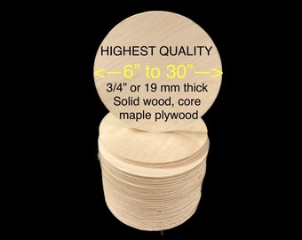 Maple Plywood rounds / Wood Circle for Signs, CNC, Laser cut/ Top Quality/ 3/4 thick plywood/ 19mm wood rounds/ discs