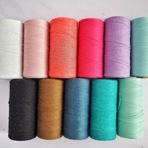 Cotton Warp String - 11 Colours Available. 250 meters. Perfect for weaving, crafts, macrame and lots more projects.