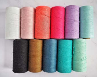 Cotton Warp String - 11 Colours Available. 250 meters. Perfect for weaving, crafts, macrame and lots more projects.