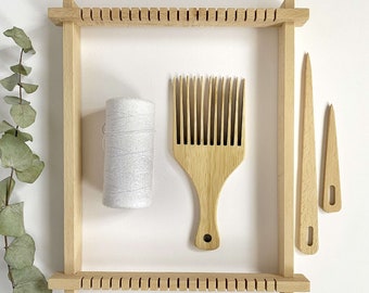 Mini Weaving Loom Kit: Beginner Weaving with Wooden Tools