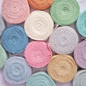 Hand Dyed Recycled Cotton Ribbon Rolls: Macrame Weaving Floristry