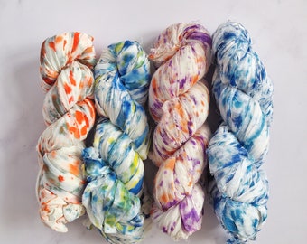 Chiffon Ribbon - Hand Painted - Weaving supplies - Weaving, Knitting, Crochet, Crafts - Recycled