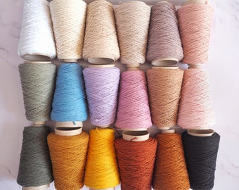 Cotton Warp String - 18 Colours Available - 1.5mm 200g Cone - Ideal for many crafts including weaving and micro macrame