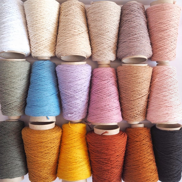 Cotton Warp String - 18 Colours Available - 1.5mm 200g Cone - Ideal for many crafts including weaving and micro macrame