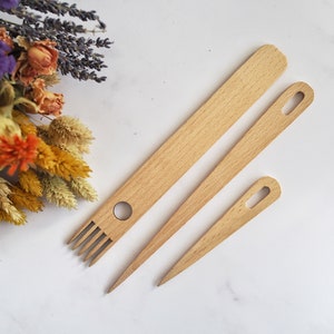 Set of 2 Tapestry Weaving Needles With Flat Blunt End 