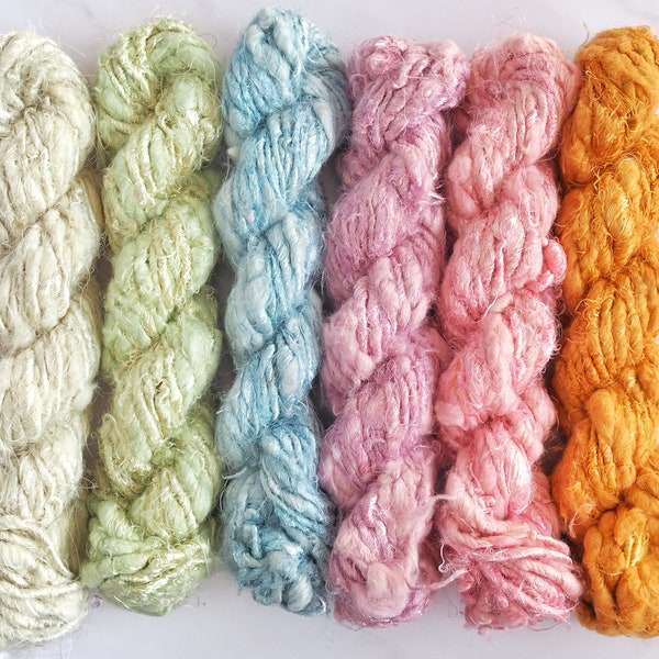 Fil de mélange de banane en coton recyclé - 6 couleurs - Vegan Friendly - Éthique et teint à la main