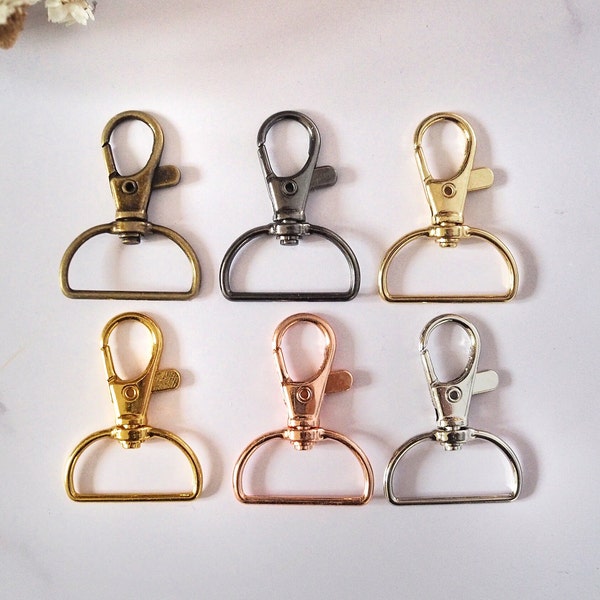 D Ring Swivel Lobster Clasp | 25mm | 5 colours available | Keychain Hooks | Lobster claw clasp | Macrame supplies | Keyring making