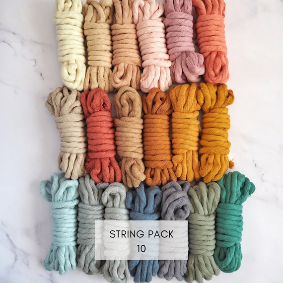 12mm Organic Cotton String Packs. 10 Colour Combinations. Perfect for Small  Weaving, Crafts and Macrame Projects. Super Soft String 