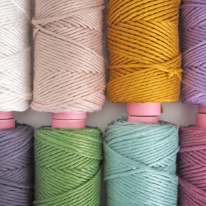 5mm Bamboo Macrame Cord: Single Twist Weaving String