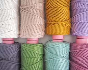 Bamboo Single Twist String. 5mm. 8 Colours Available. Macrame, Weaving, Craft. Beautiful and so soft! Cord and Rope.