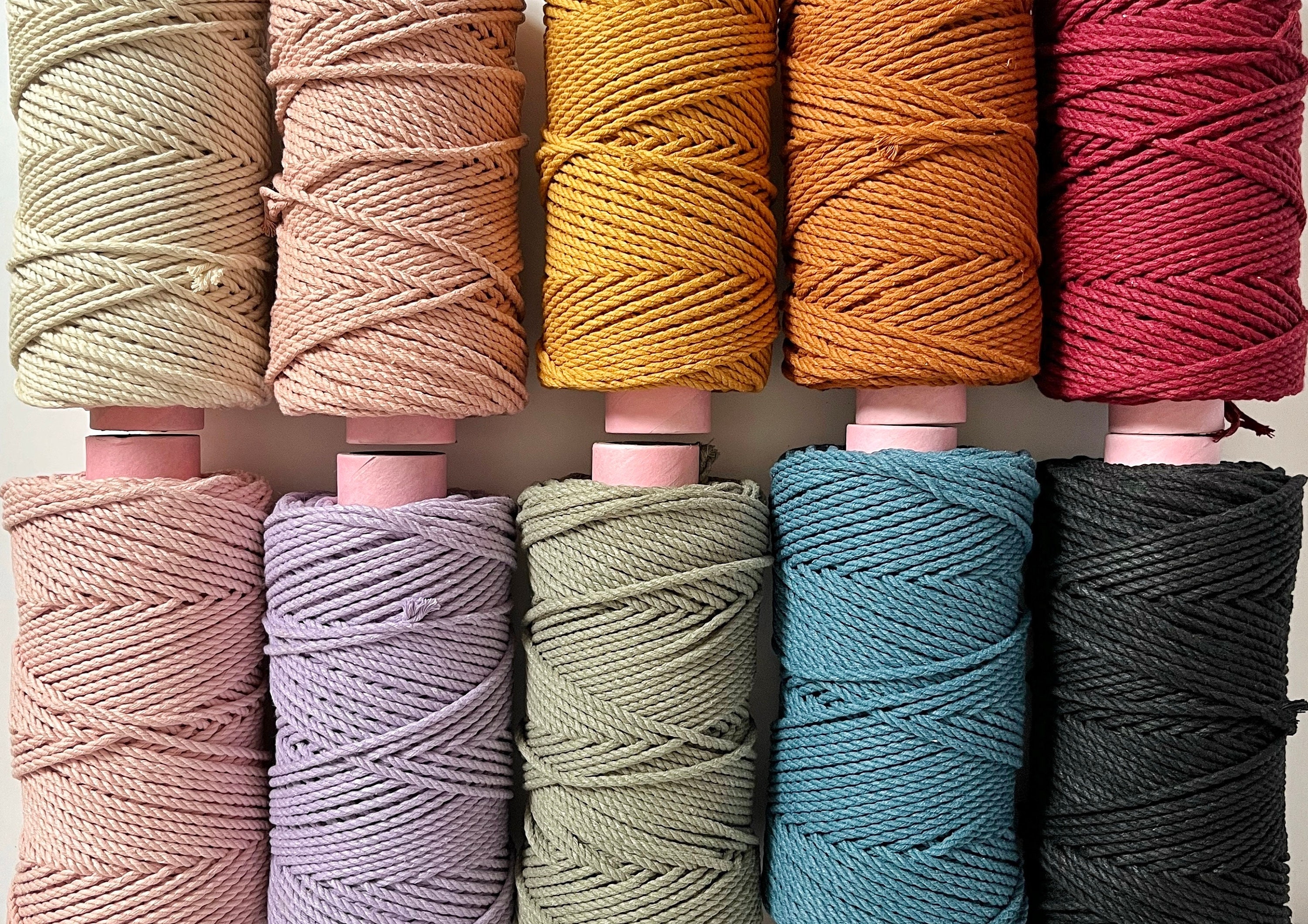 4mm Recycled Cotton Twisted Rope: Macrame Cord, Crafting String - Etsy UK