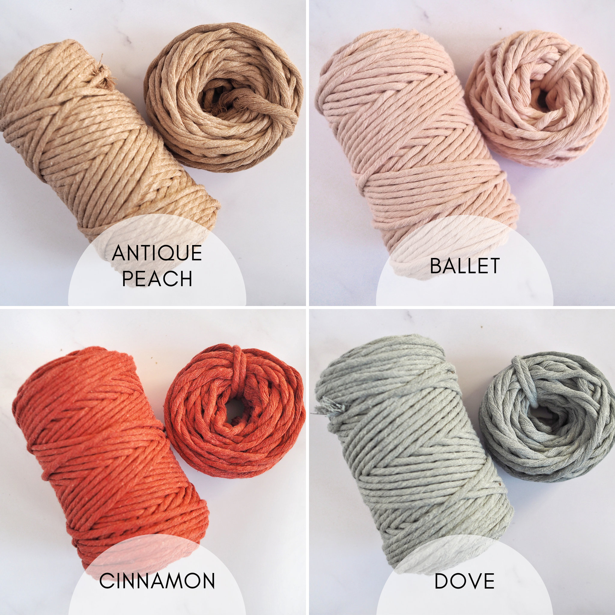 5mm Organic Cotton Macrame Cord - Single Twist Weaving String - Etsy