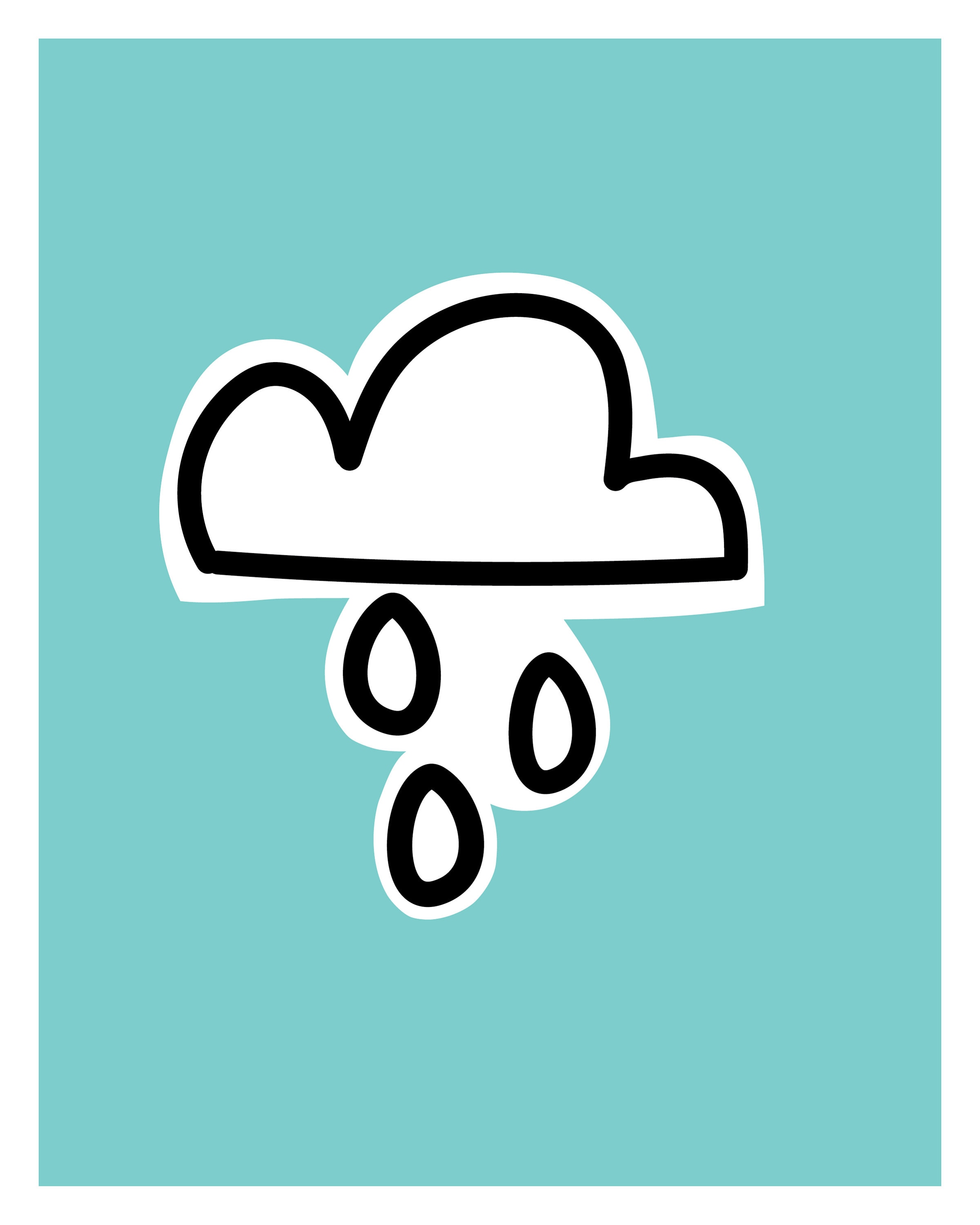 Simple Abstract Cloud Wall Art Printable, Weather Kids Room Decor ...