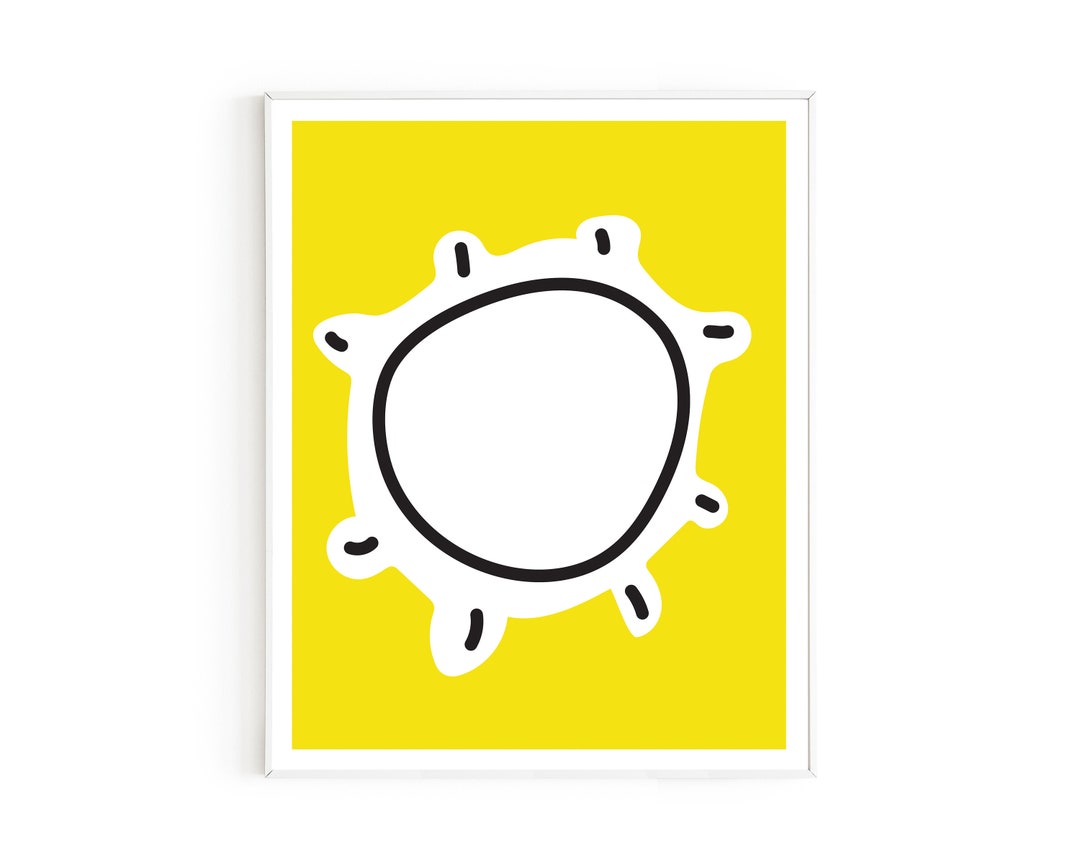 Simple Yellow Sun Wall Art Printable, Weather Kids Room Decor, Modern