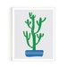 Printable Cactus Illustrated Wall Art, Cactus in a Blue Pot ...