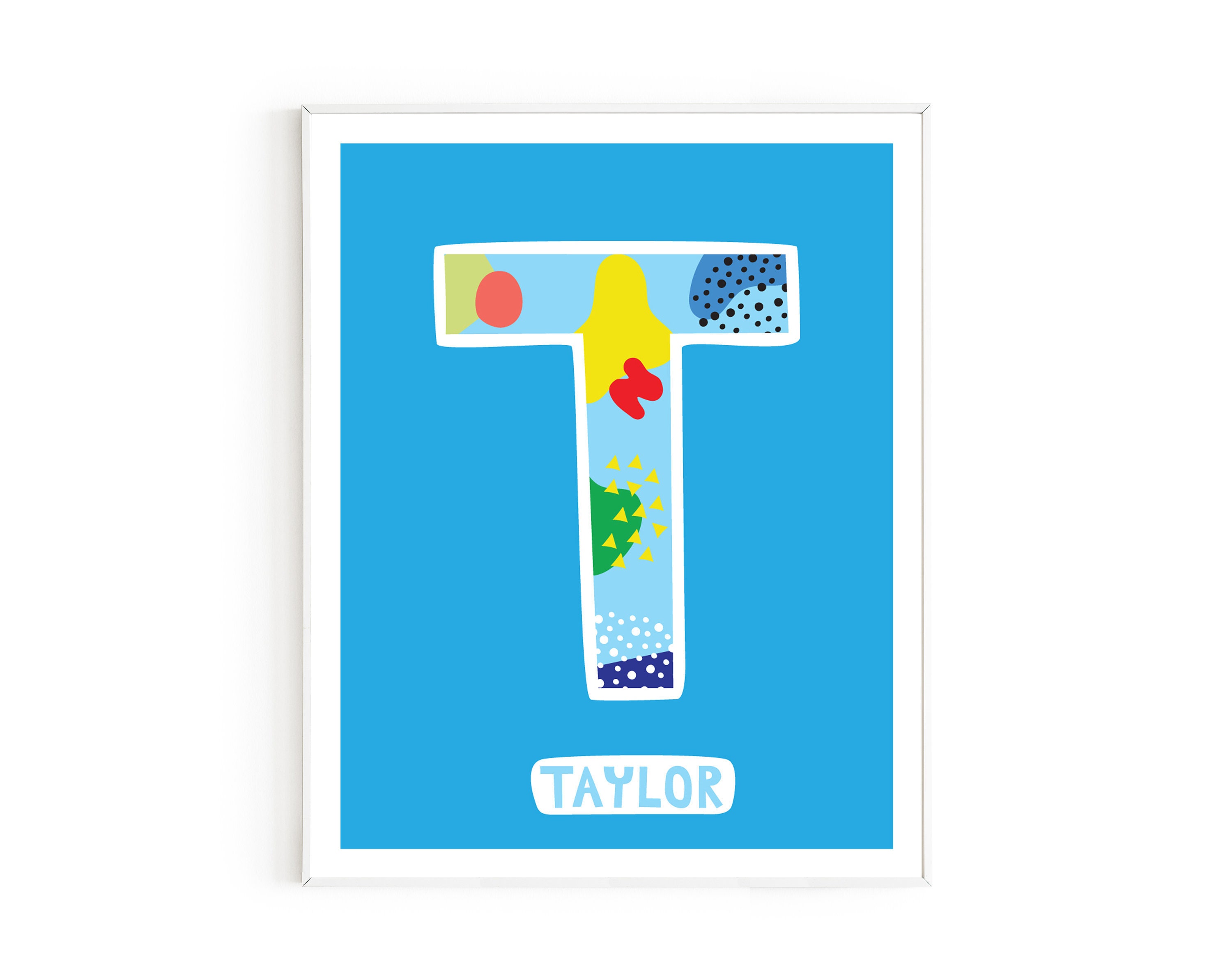 Nursery Name Wall Art Print Nursery Initial Letter Custom Etsy