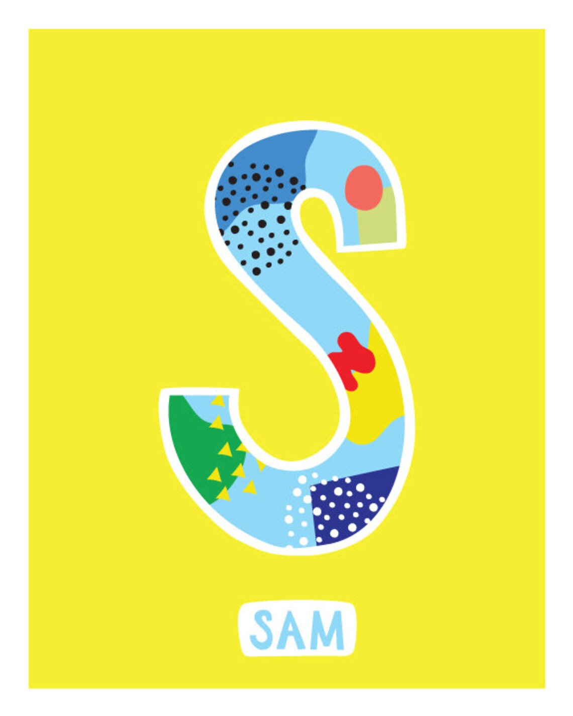 Nursery Name Wall Art Print Nursery Initial Letter Custom Etsy