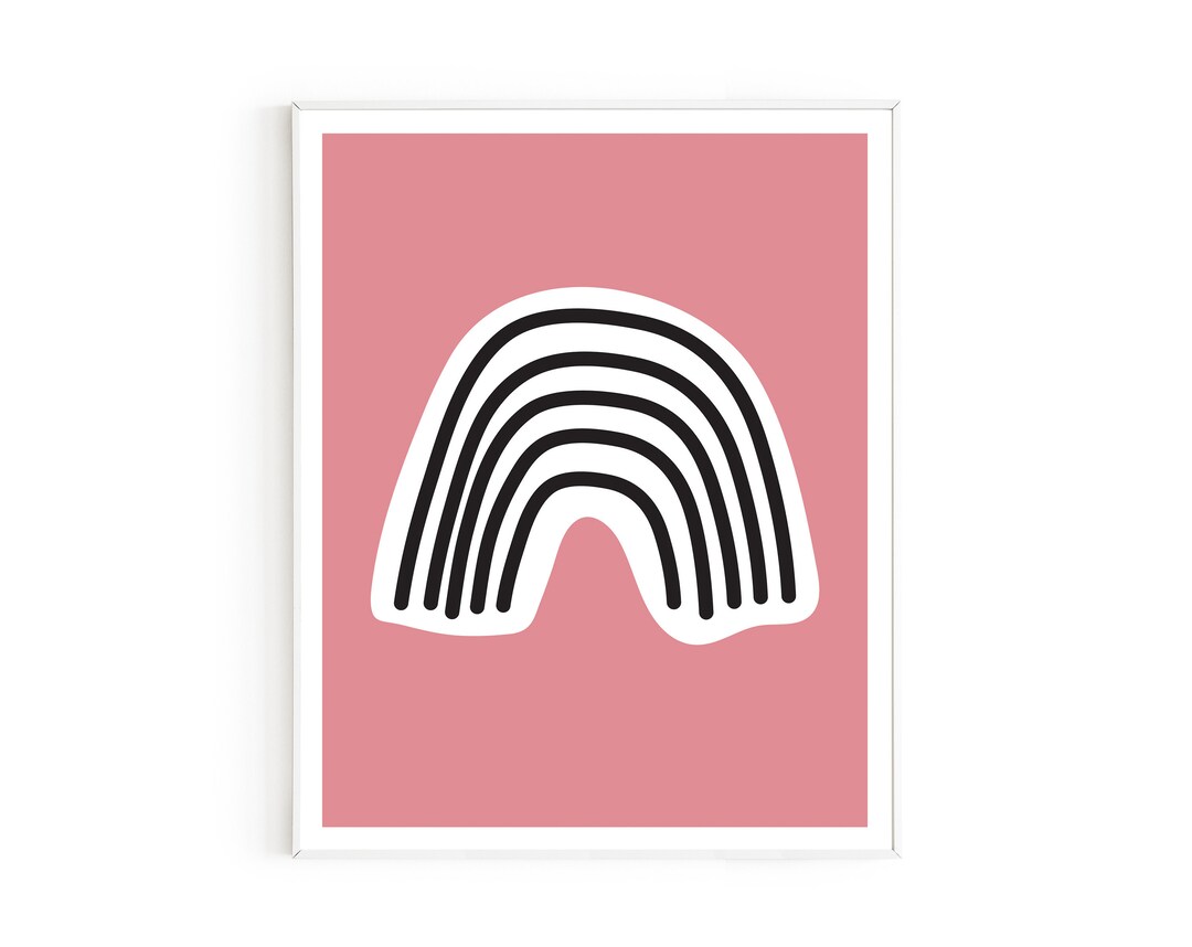 Simple Abstract Rainbow Wall Art Printable Weather Kids Room Etsy
