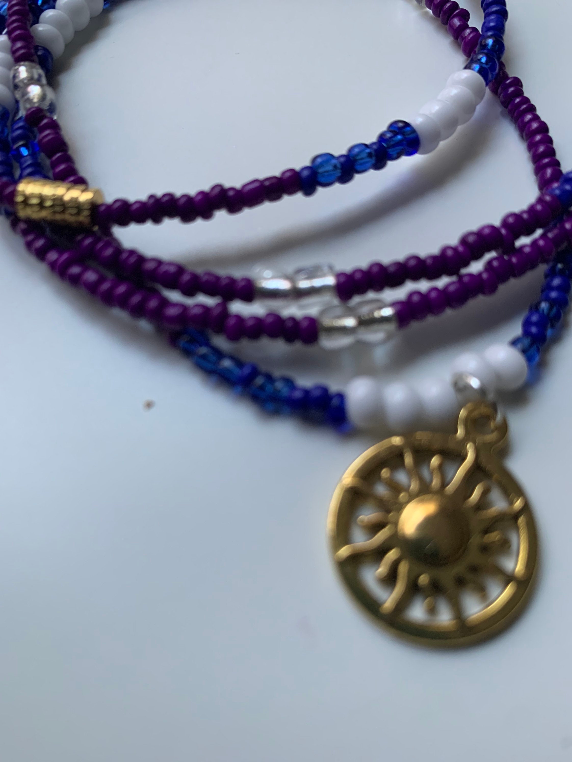 Traditional African waist beads w/ charm Customizable Etsy