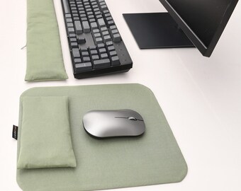 Keyboard and Mouse Pad Set for Desktop and Laptop, Bean Bag Wrist Support for Typing, Relief Wrist Pain