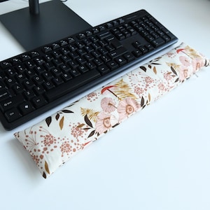 Wrist Rest Bean Bag for Mouse Pad, Keyboard Soft Cotton Fabric and Ergobeads, Flower, Gift for Mom
