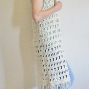Crochet Boho Long Vest Pattern | Beginner Friendly Boho Crochet Vest | Crochet Summer Vest Pattern | Lightweight Boho Crochet Summer Vest